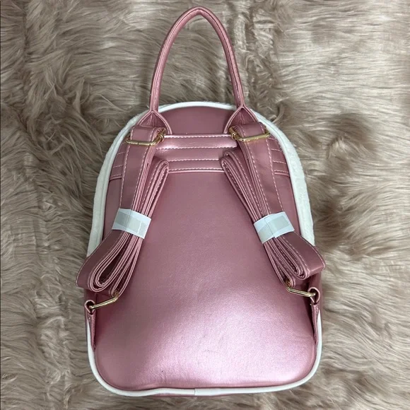 Hello Kitty Universe Rhinestone Fuzzy Plush Mini Backpack Loungefly Sanrio - Picture 3 of 5